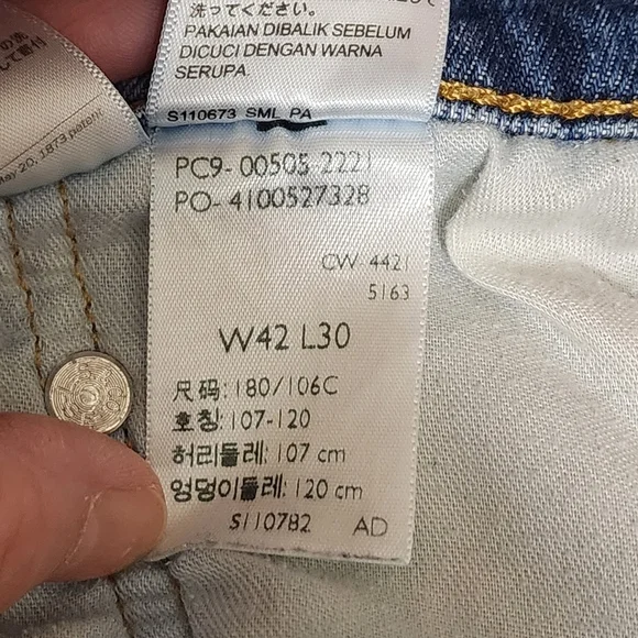 Levi's 505 Jeans Men's 42x30 Classic Straight Blue Dark Wash 42 X 30 - Picture 7 of 8